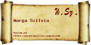 Warga Szilvia névjegykártya